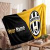 Juventus FC Personalisierte Fleecedecke Mit Fußballlogo, Benutzerdefinierter Name Text Weich Warm Home Überwurfdecke