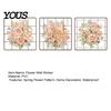 Waterproof Wall Stickers 3 Sheets Spring Flower Sticker, Square Grid Floral Plants Decoration, Peel Stick Art Removable Decal for Home Office