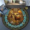 Forest Wildlife Glass Round Area Rug Under Office Chairs Bedroom Living Room Home Decor