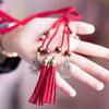 New Chinese Style Women's Tassel Hairbands Retro Hanfu Red Hair Rope Braided Bow Girl Headband Hair Accessories Headdress