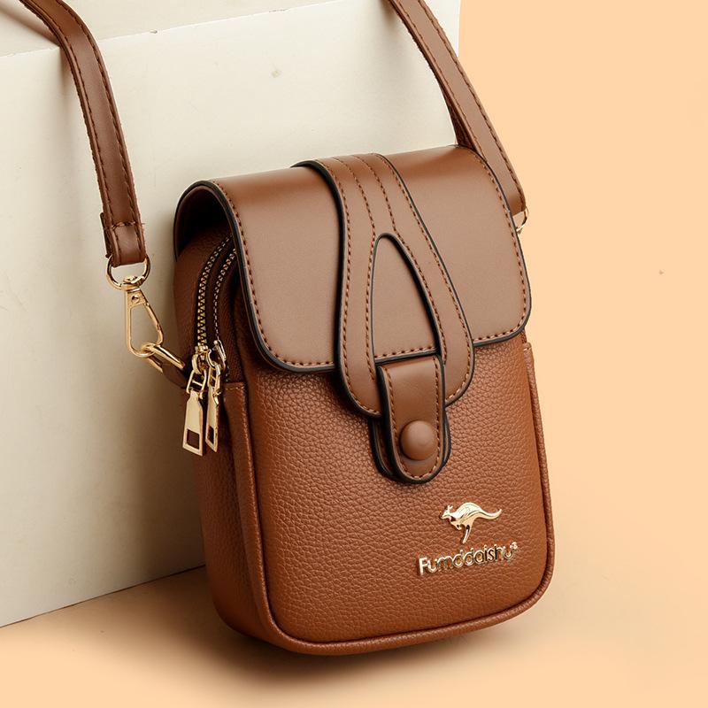 Ladies' Small Bag New Trendy and Versatile Mobile Wallet, Multi-layer Light Luxury Texture Single Shoulder Crossbody Bag