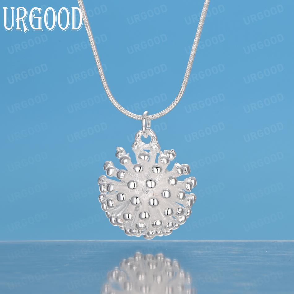 Ожерелье с подвеской «Фейерверк» из стерлингового серебра 925 пробы, свадебное украшение 45cm