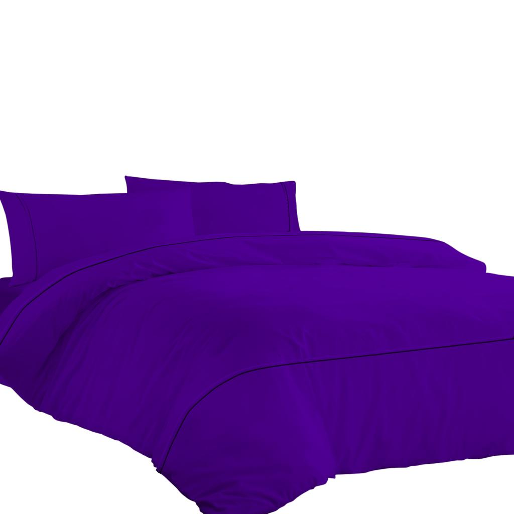 Aukščiausios kokybės 600TC egiptietiško medvilnės antklodės užvalkalų komplektas su stilingais horizontaliais kantais (3 vnt. rinkinys: 1 antklodės užvalkalas ir 2 pagalvių užvalkalai) - Kelių dydžių ir spalvų