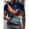 Christmas Men's T-Shirt Cute Santa Claus Pattern Short Sleeve T-Shirt Holiday Fashion Top Tees Casual Comfortable Men's Clothing