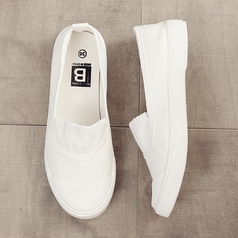 2025 Women's Casual Slip-On Canvas Shoes - Versatile White Flats