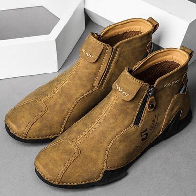 Heren Lederen Hoge Top Lederen Schoenen Mode Antislip Slijtvaste Laarzen Grote Maat Herenlaarzen