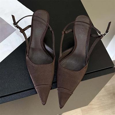 Sandálias de Salto Fino Eilyken para Mulheres Moda Sapatos Elegantes Bico Fino Mules Tamanho:35 42