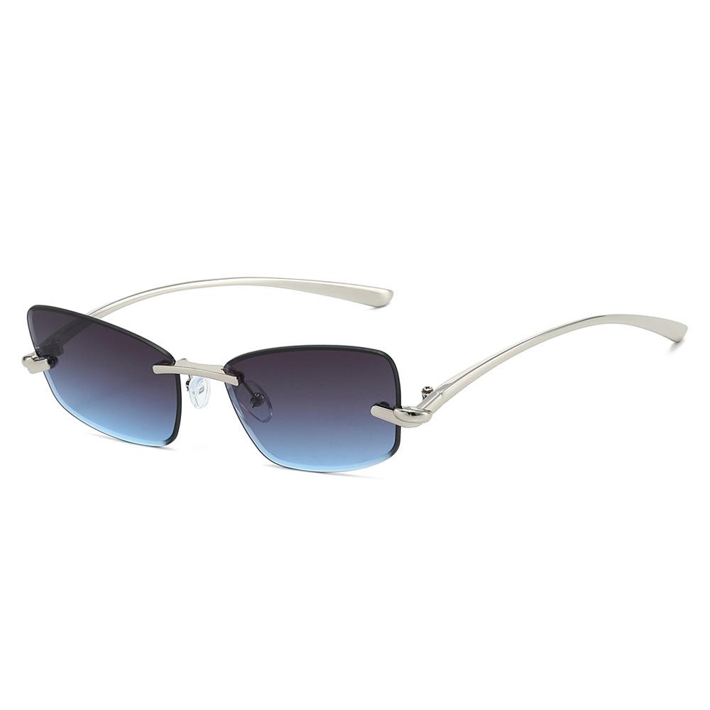 Rimless Cat Eye Sunglasses Women Fashion Trendy Eyewear