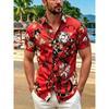 Camisa de Verano para Hombre, Estampado Floral de Lujo Ligero, Holgada y Fina, Top Casual de Manga Corta para Playa y Viajes