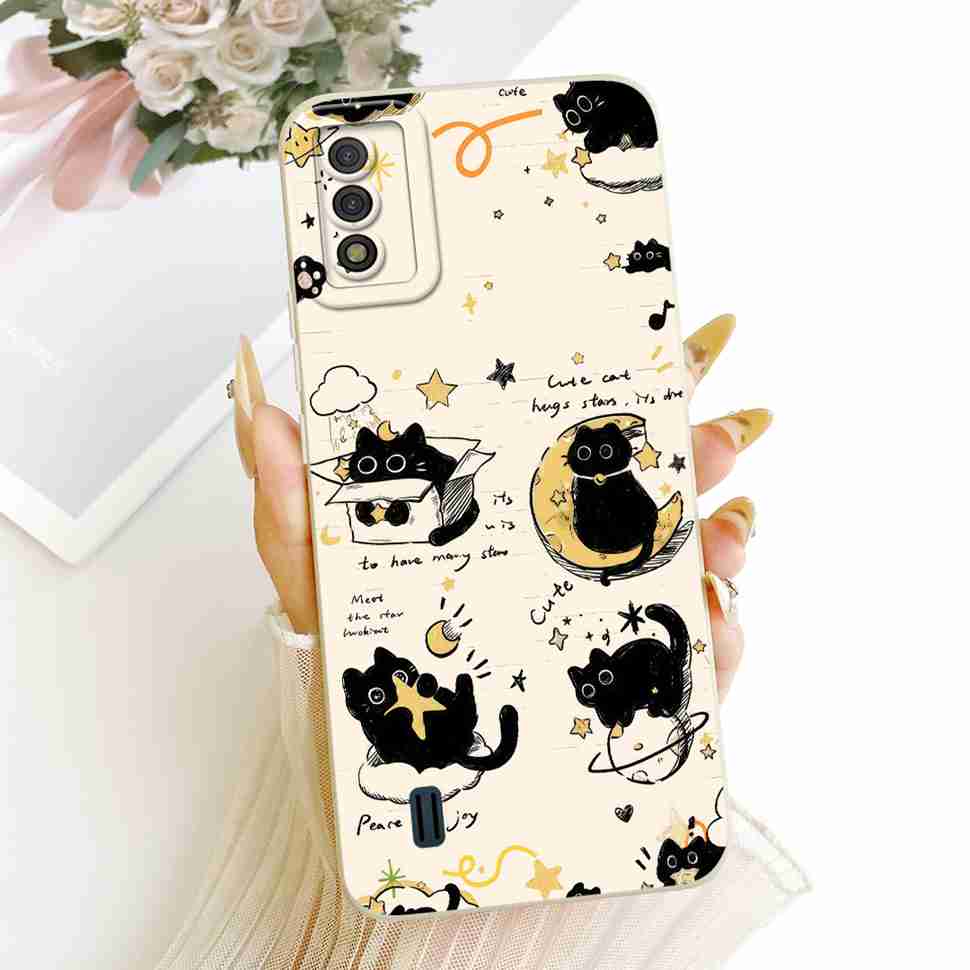 For Itel A26 Case Retro Flame Flowers Silicone Back Cover For Itel A26 ITEL A26 Shockproof Mobile Phone Cases Bumper