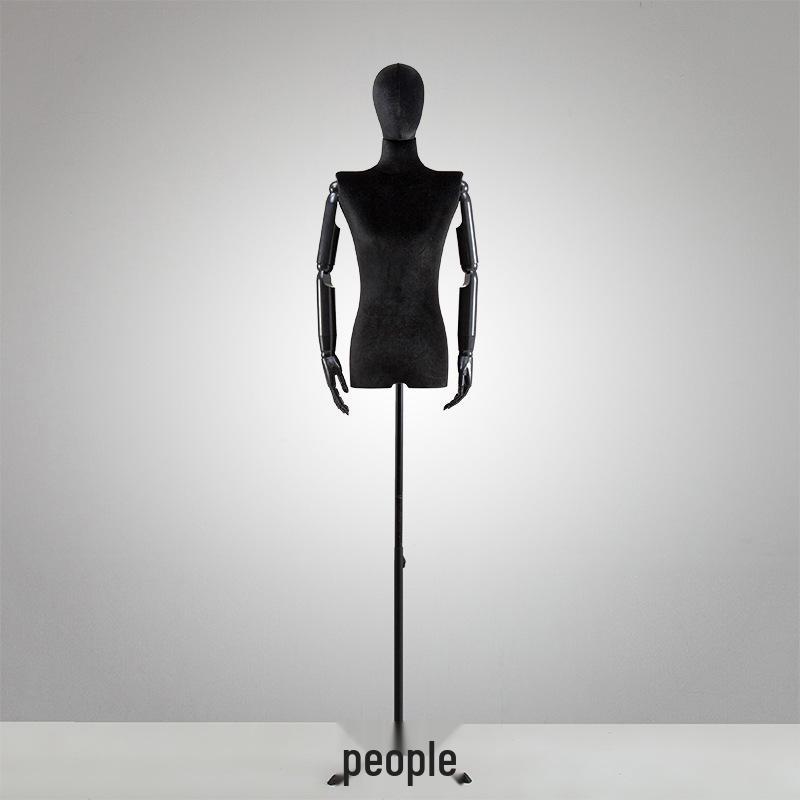 Korean Style Black Off-Shoulder Women's Half Body Mannequin with Right Angle Shoulder and Full Body Display Stand