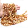 4/6/8/10/Mm Natural Stone Yellow Tower Crystal Round Loose Citrine Bead Crystal Stone Jewelry Making Diy Bracelet Necklace Gift