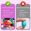 50pcs Mix Colors Silicone Hair Beads for Braids with Rubber Bands and Beader for Braiding DIY Bracelets Necklace Crafts
