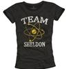 Vintage Big Bang Theory womens tshirt Team Sheldon black Summer Top S/M/L