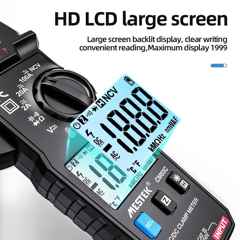 Mini Clamp Meter Auto Range 100A 600V NCV High Precision Multimeter Protable Digital Clamp Meter With Temperature Probe