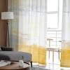 Abstrakte Kunst Gelbe durchsichtige Vorhänge für Wohnzimmer Schlafzimmer Tüllvorhang für Küche Voile-Vorhang Blindpaneele