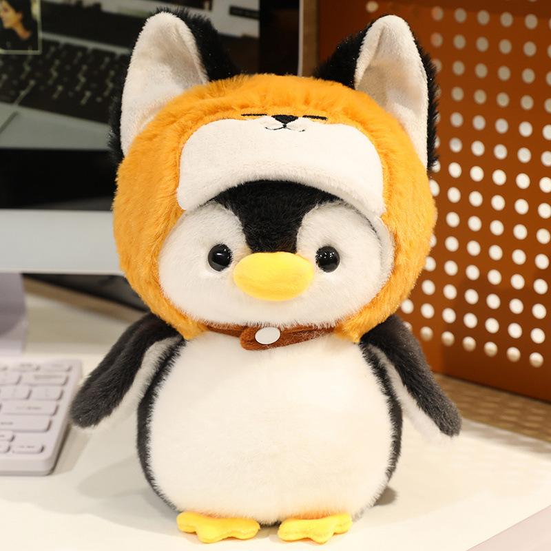 Cartoon Cute Penguin Turned Cat Shark Doll Plush Toy Kitten Doll Children Soothing Doll