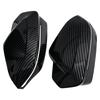 For BMW 5 Series i5 G60 2pcs Side Wing Rearview modified car styling Bright black Carbon Fiber Pattern Mirror Cover caps