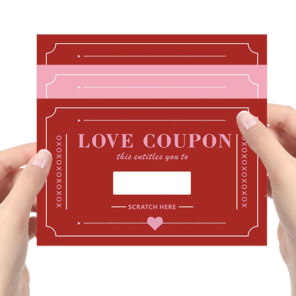 30 ks stíracích milostných kupónů Víceúčelové stírací karty pro páry Hrací lístky s milostnými vzkazy na Valentýna Svatbu