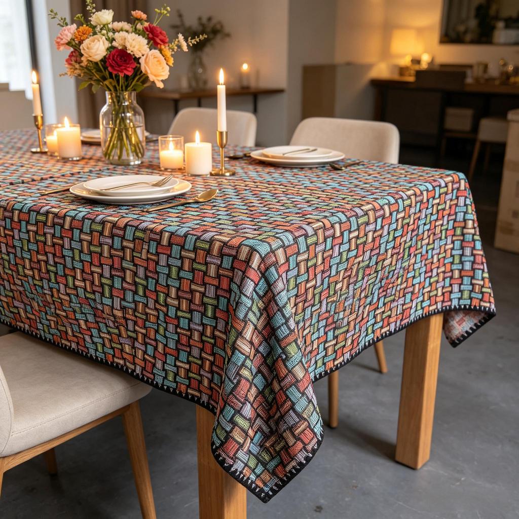 Dining Kitchen Party Daily Household Rectangle Cotton Linen Soft Washable Table Cloth