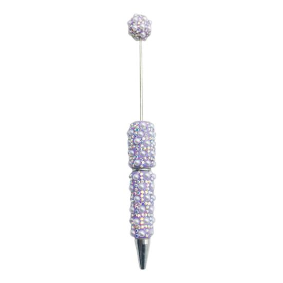 Personalized Gift Pen DIY Beadable Pen, Rhinestone Faux Pearl Ballpoint Fancy Glitter Stationery for Crafts Crafting, Student Office Writing