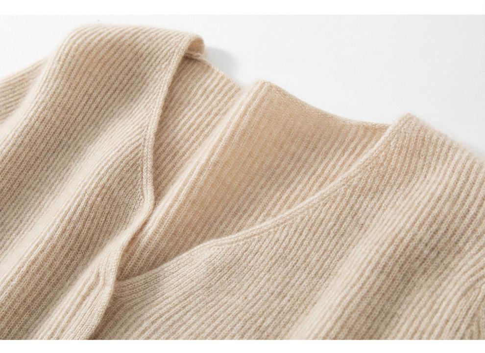 Korean Style Ruffle Hem Knit Cardigan - Women's Slim-Fit Waist-Cinching Outerwear for Autumn
