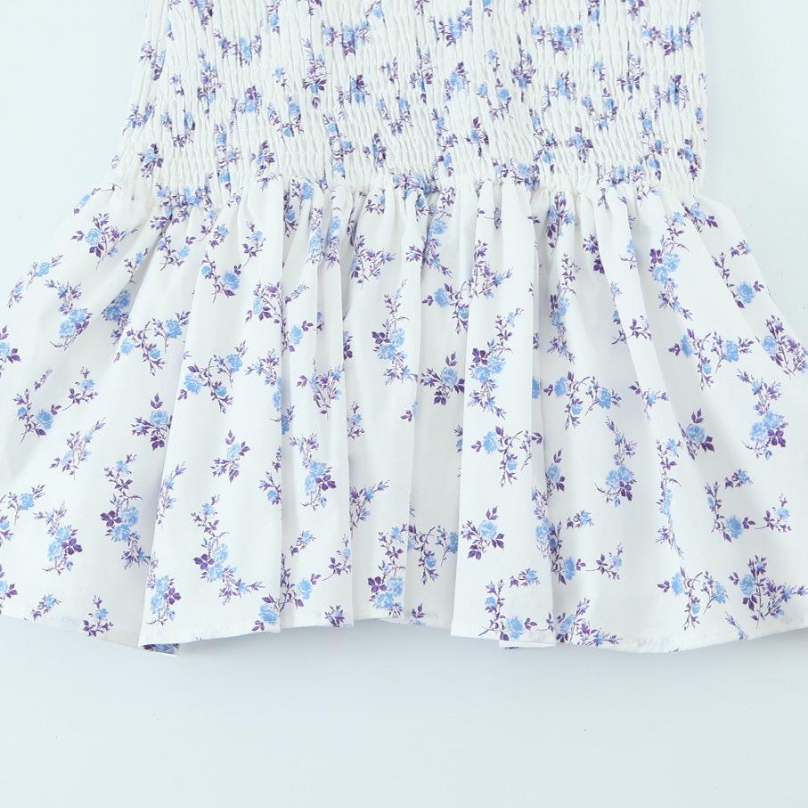 2025 Summer Floral Print V-Neck Pullover Slim Sundress