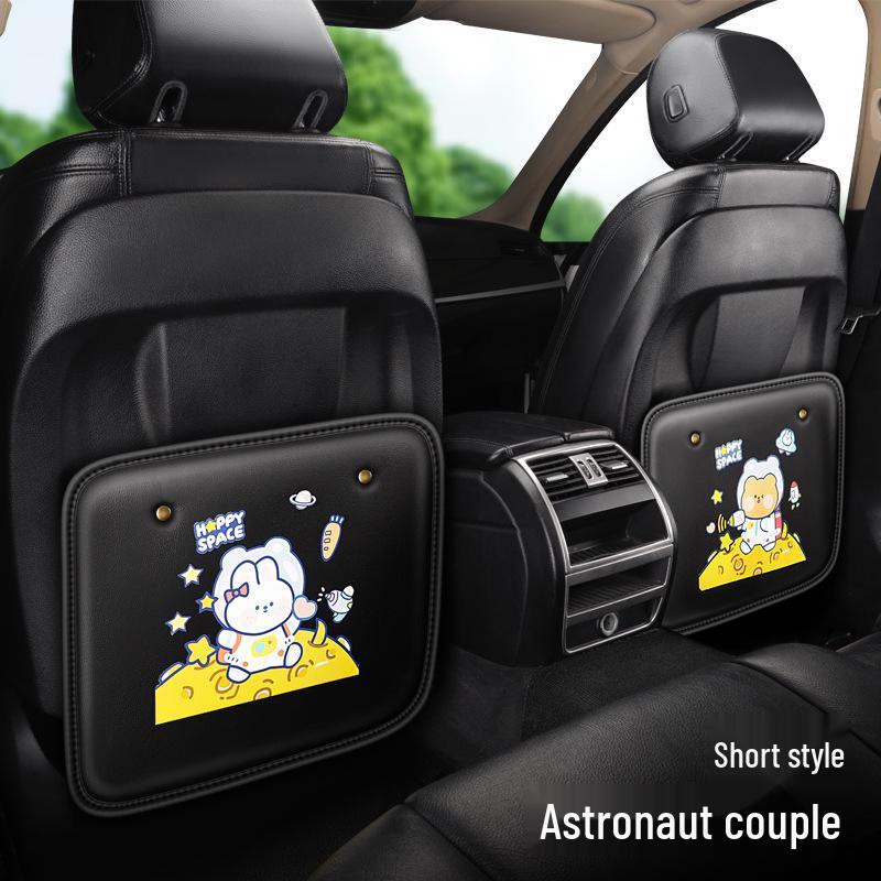 Upgraded Car Kick Mat & Back Seat Organizer for Child Seats