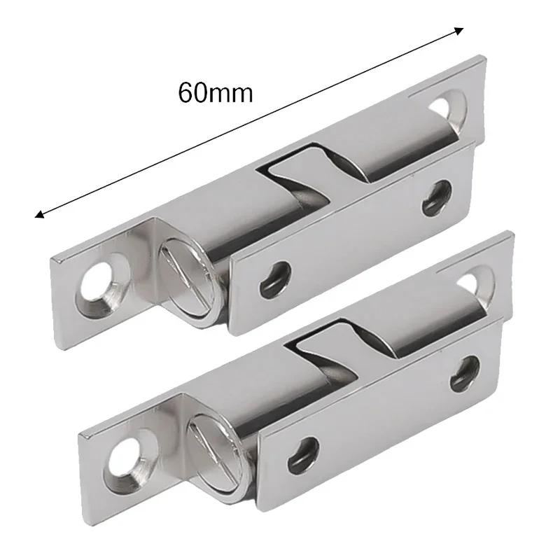 1pc Furniture Door Ball Latch Brass Double Roller Spring Ball Catch Latches Cabinet Closet Door Adjustable Tension Latch