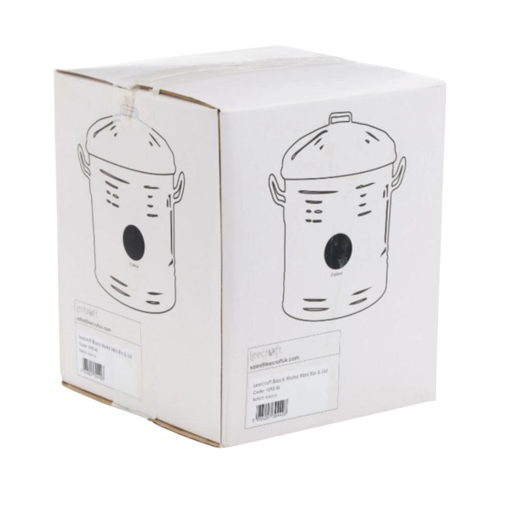 Leecroft Kovový Mini Koš Černý 12 x 10''