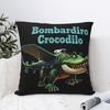 Bombardiro Crocodilo Music Italian Brainrot Square Pillow Case Decorative Pillow Meme Creative Cushion Covers