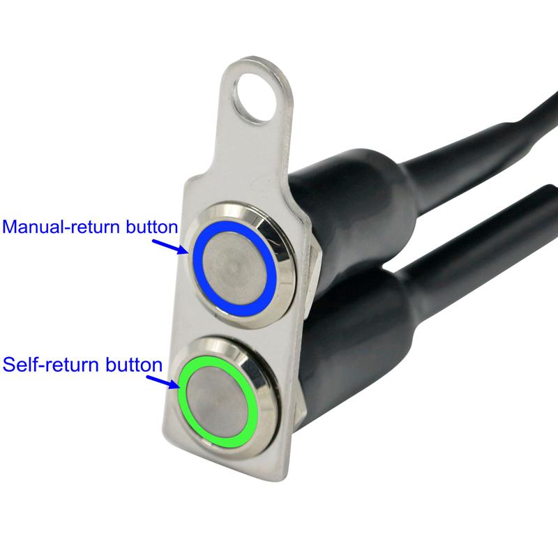 

Светодиодный переключатель LMoDri для мотоцикла, водонепроницаемый переключатель включения-выключения на руль, регулируемое крепление, переключатели из нержавеющей стали, кнопка DC12V, противотуманный свет 3