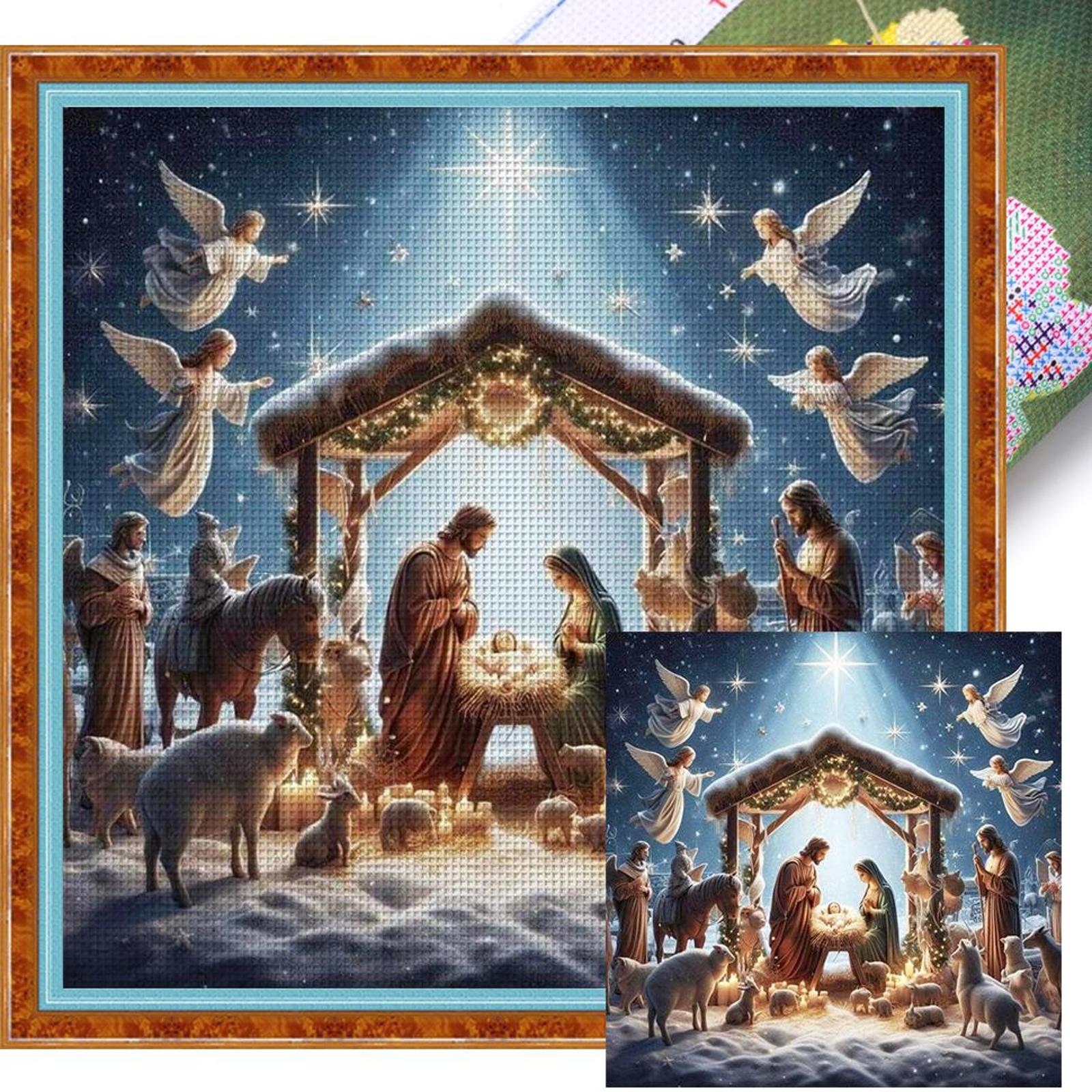 Полная вышивка хлопковой нитью 14CT Печатный набор для вышивания крестом  Рождество  Арт