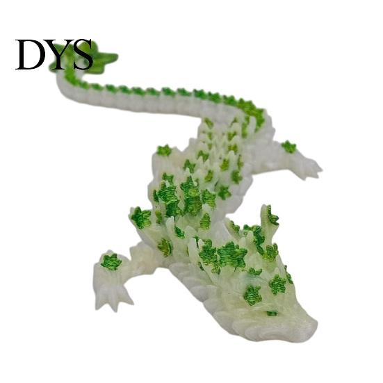 Articulated Dragon Model Cherry Blossom Figurine with Movable Joints, 3D Printed Fidget Toy Flower Toy, Mythical Creature Decor