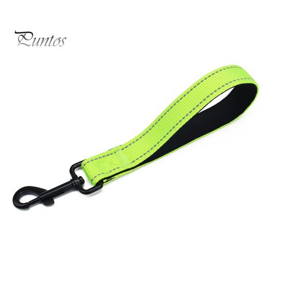Neoprene Handle Dog Leash 12 Inches Short Heavy Duty Traffic Leashes with Carabiner Clip Inch Long Reflective Nylon Lead Padded for Large Medium Dogs