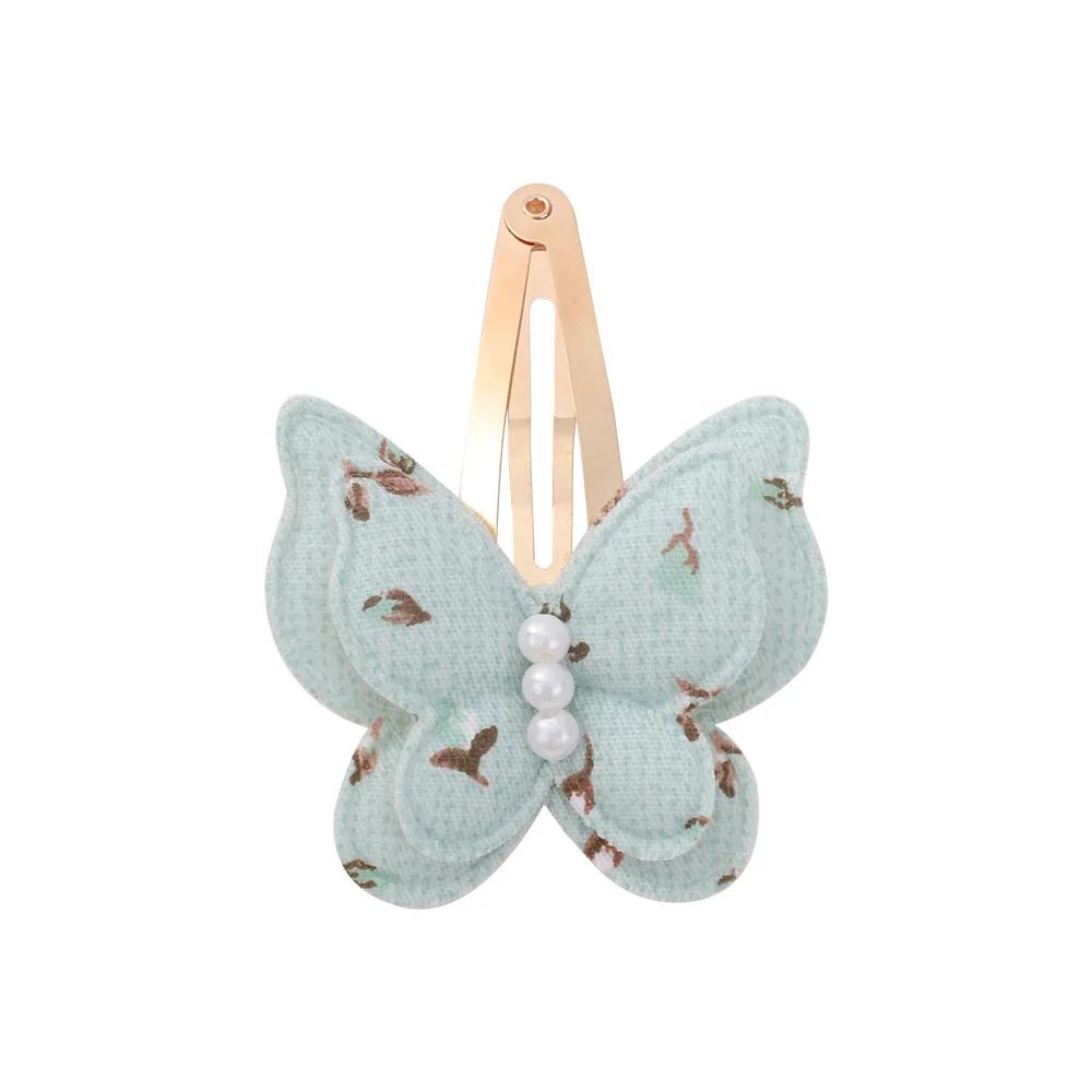 40 Style Butterfly Hair Clips Print Alloy Hairpin Simulated Pearl Bow Hair Clip Kids Hairbangs Diy Korean Accessories