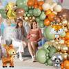 151PCS Woodland Animal Balloon Garland Set, Forest Animal Birthday Party Neutral Reveal Party, Jungle Decoration Theme Party