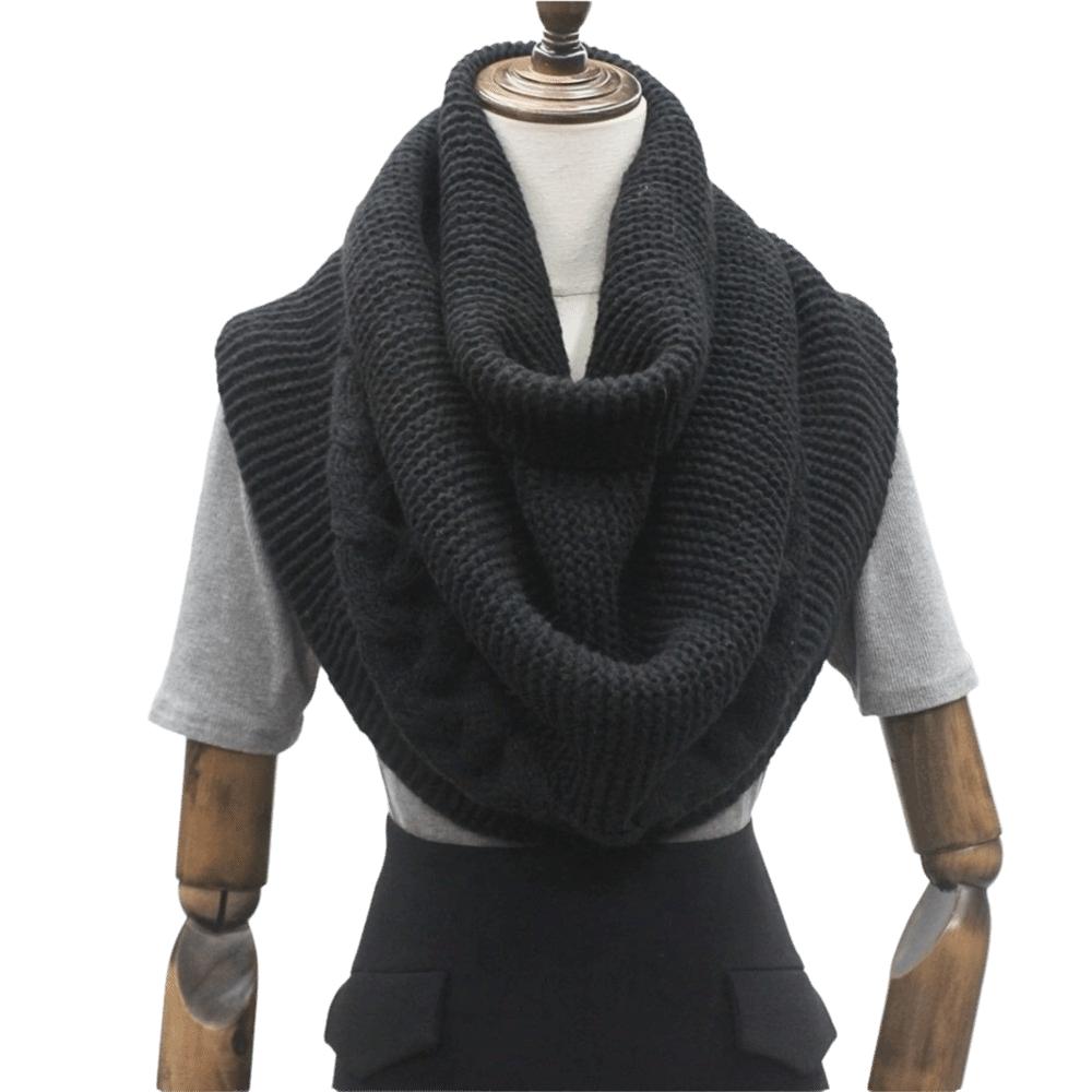 2-in-1 Neck Warmer Knit Neck Cover Chic Turtleneck Loop Scarf Commute