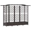 Raised Garden Bed with Trellis and Hanging Roof Brown 203.5 x 40 x 125 cm PP