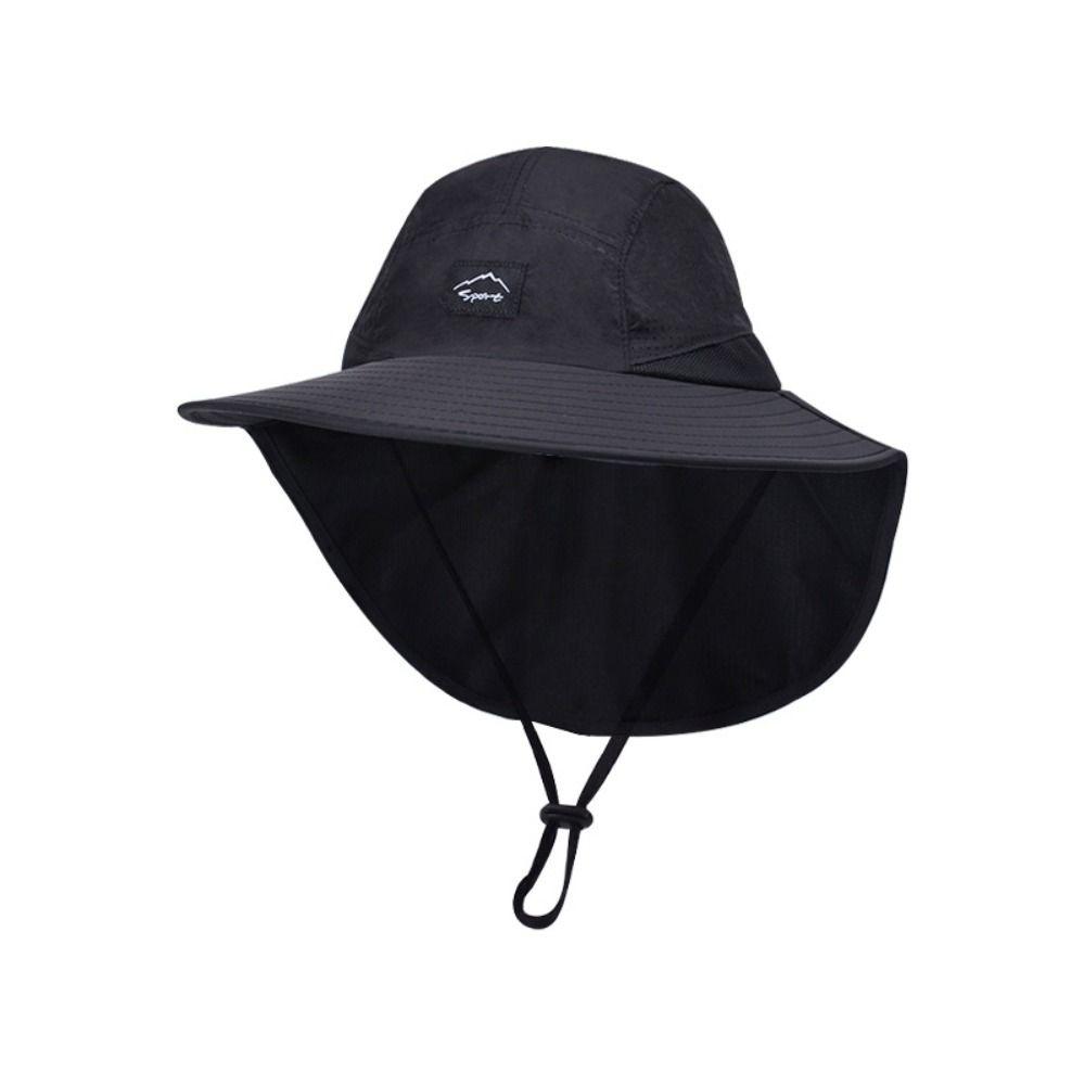 Big Brim Shawl Kids Sunscreen Hat Neck Ear Cover Kids Beach Caps Children's Summer Hat  Girls Boys