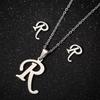English Letter Necklace & Earring Set: Fashionable Jewelry for Women
