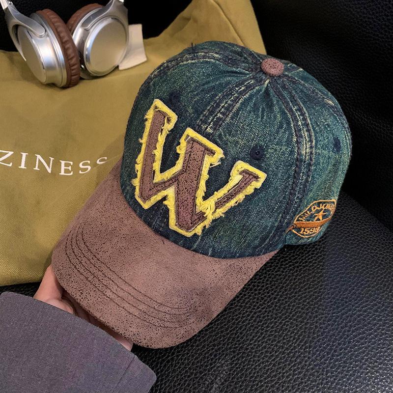 

Вышитая ретро кепка W для женщин и мужчин, регулируемая посадка, идеально подходит для весны зелёный