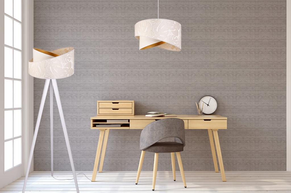 Floor Lamp Standing Tripod Wooden Lampshade Pattern