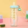 Water bottle summer new flower tea plastic cup simple straw cup large capacity boys and girls portable water cup