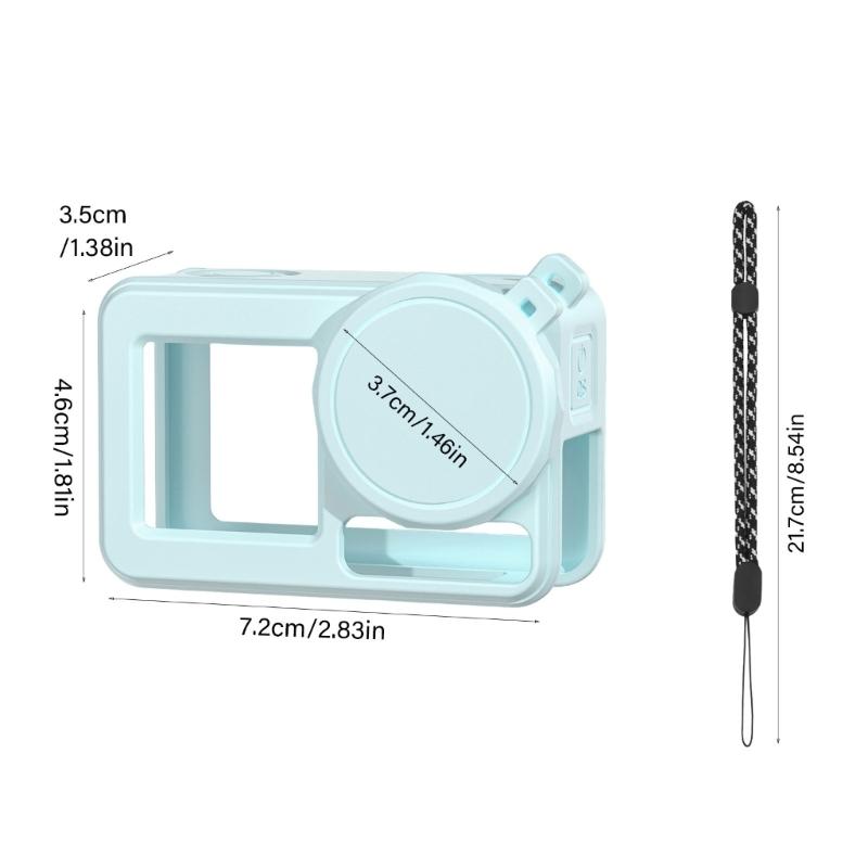 Flexible Silicone Cover for Action 5Pro Camera AntiScratch, Shockproof Design Case Lens Protections with Lanyard