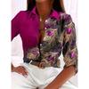 Fashion Women's Chain Flower Printed Shirt Women's Long Sleeve Tops Cotton Office Spring and Autumn Casual Loose Tops