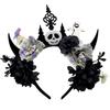 Halloween Party Hairband Roleplay Accessory Headpiece with Dark Series Flower For Costume Event Masquerades Party Wear