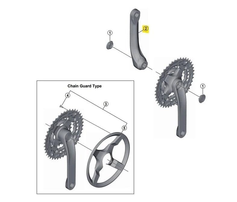 Shimano Left Crank 170mm Black for Y1R605100 FC-TY301