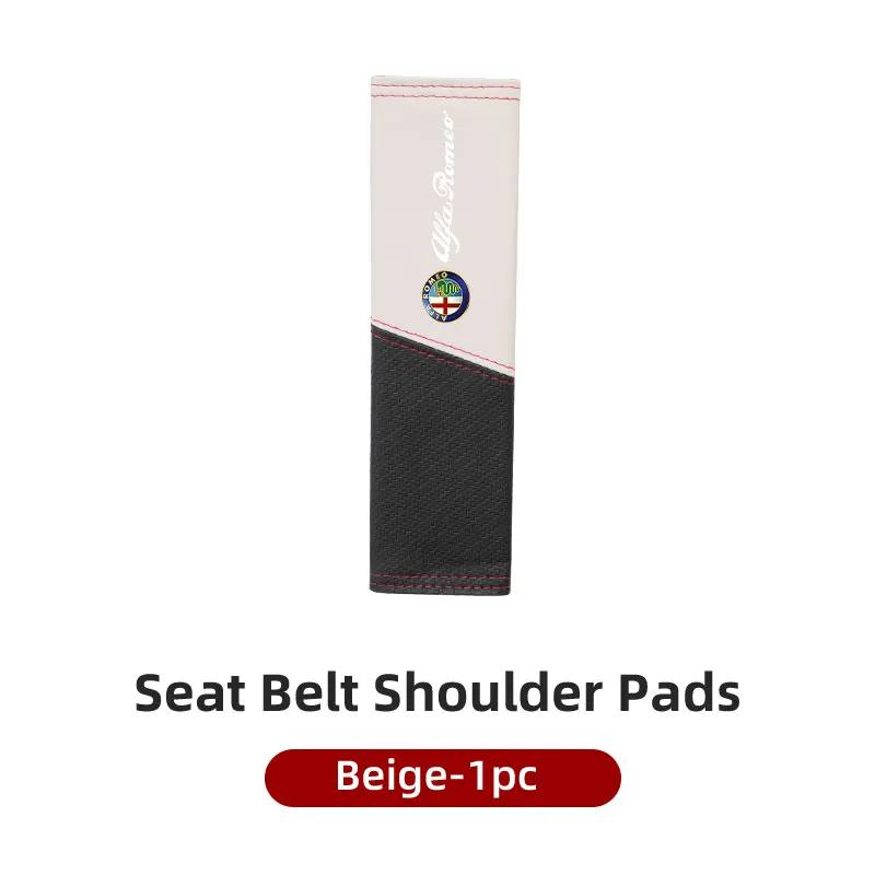 BBDJ3 Car Seat Belt Cover Seatbelt Shoulder Strap Protector Pad For Alfa Romeo Giulia 147 Mito 156 159 166 GT Stelvio Brera Volante