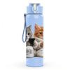 1PC Group Cats Together Funny Art 750ml Color Plastic Sports Water Bottle Leakproof Flip Straw Lid Suitable for Sports Office Home Use